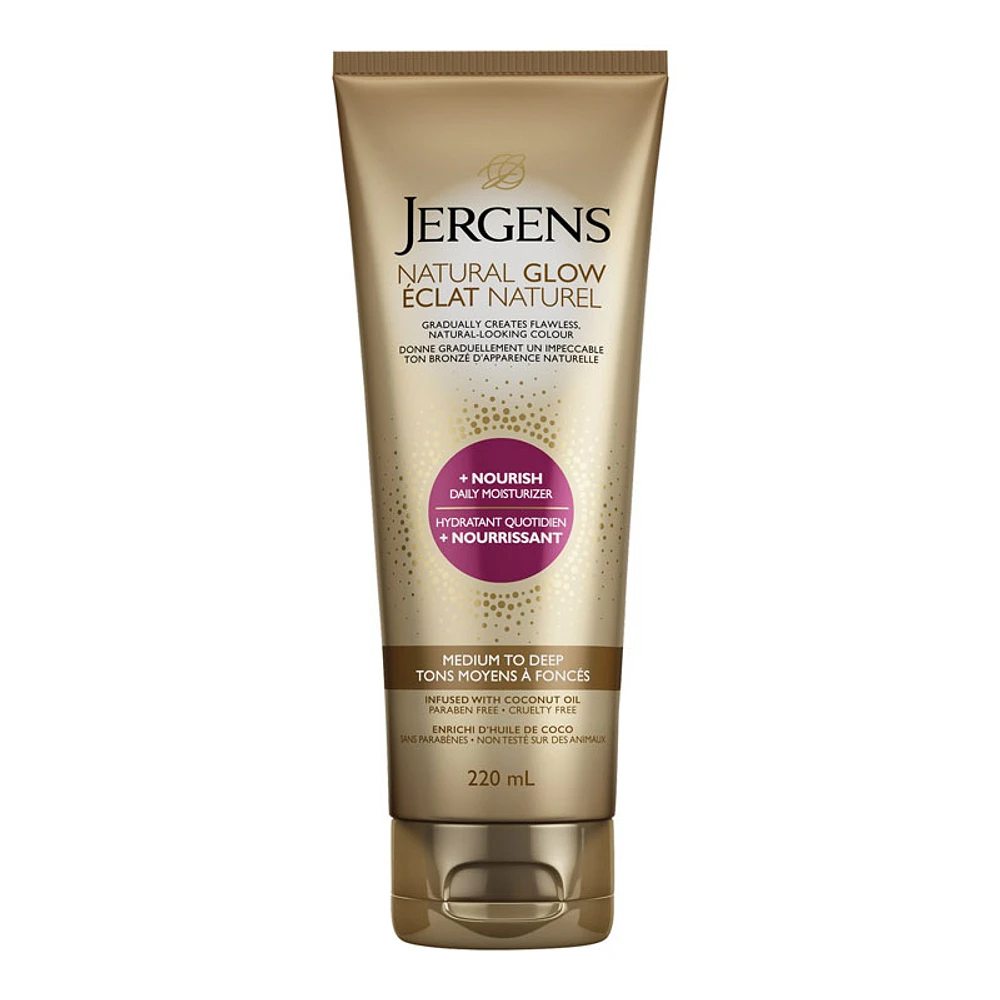 Jergens Natural Glow + Nourish Daily Moisturiser - Medium to Deep - 220ml