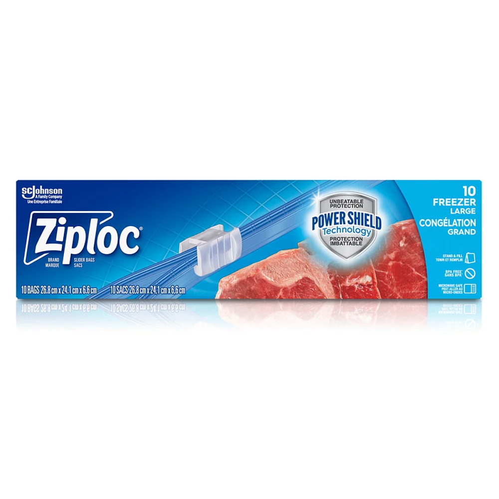 Ziploc Slideloc with Easy Zipper Freezer Bag - Large - 10s