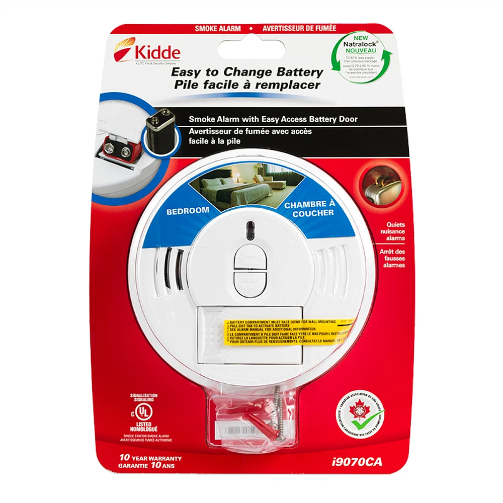 Kidde Battery Operated Smoke Alarm with Hush Button - 0976/I9070