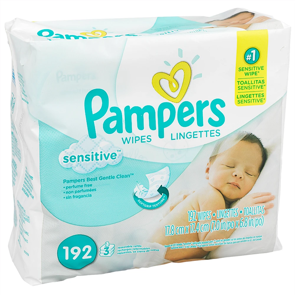 Pampers Sensitive Wipes Refills - 192's