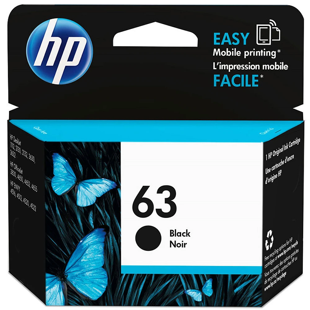 HP 63 Ink Cartridge - Black - F6U62AN#140