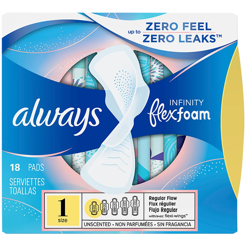 Always Infinity Flex Foam Pads - Regular - 18s