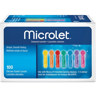 Ascensia Microlet Coloured Lancets - 100's