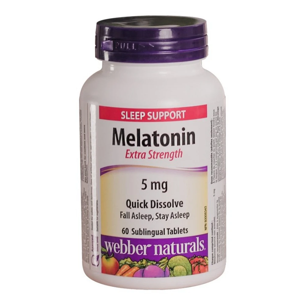 Webber Naturals Extra Strength Melatonin Sublingual Tablets - 5mg