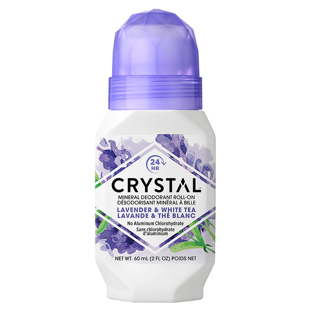 Crystal Mineral Deodorant Roll-On - Lavender & White Tea - 60ml