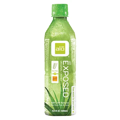 Alo Exposed Aloe Vera Pulp and Juice - Original plus Honey - 500ml