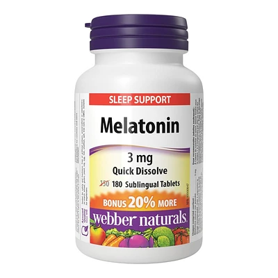 Webber Naturals Melatonin Sublingual Tablets - 3mg - 150+30s