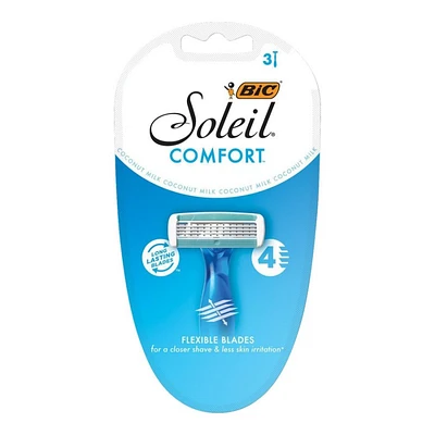 BIC Soleil Comfort Women's Disposable Razors - Assorted Tropical Blue Hues - 3's