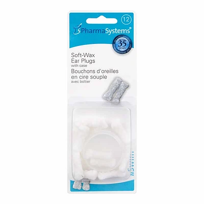 PharmaSystems Soft Wax Ear Plugs - 12s - PS858