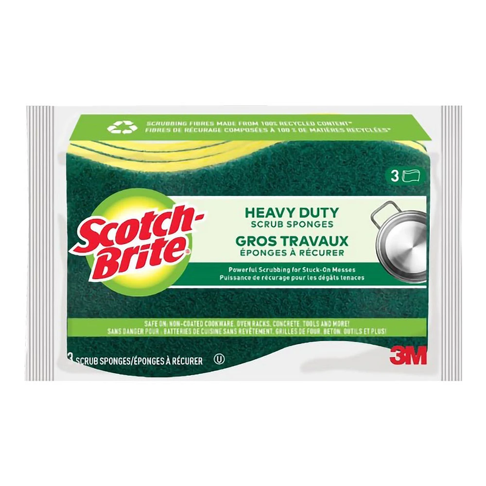 3M Scotch-Brite Heavy Duty Scrub Sponge - 3 pack 