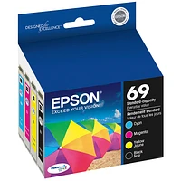 Epson 69 Durabrite Ultra Ink 69 Standard-Capacity Ink Cartridge - Colour Multi-pack - T069120-BCS