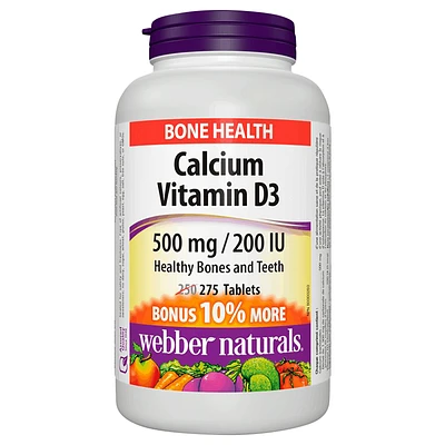 Webber Naturals Calcium Vitamin D3 - 500mg/200IU - 250s