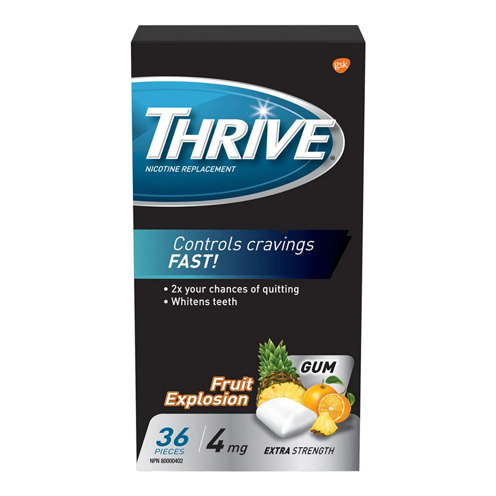 Thrive 4mg Stop Smoking Aid Gum - Fruit Xplosion - 36s