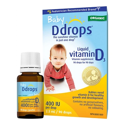 Baby Ddrops Liquid Vitamin D 400IU - 90 Drops