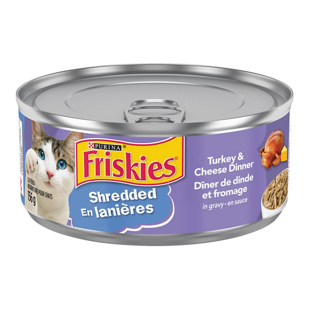 Friskies Wet Cat Food - Shredded Turkey and Cheese Dinner - 156g