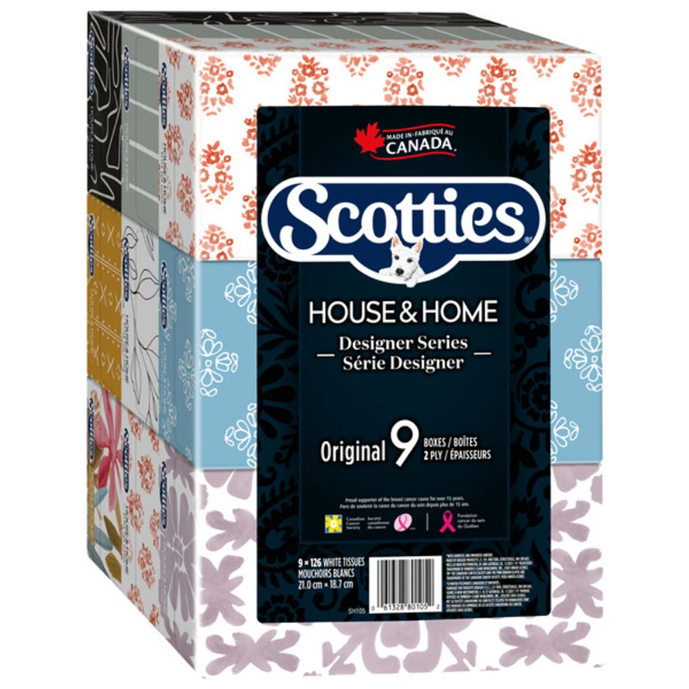 Scotties House and Home Designer Series Facial Tissues - 9x126s