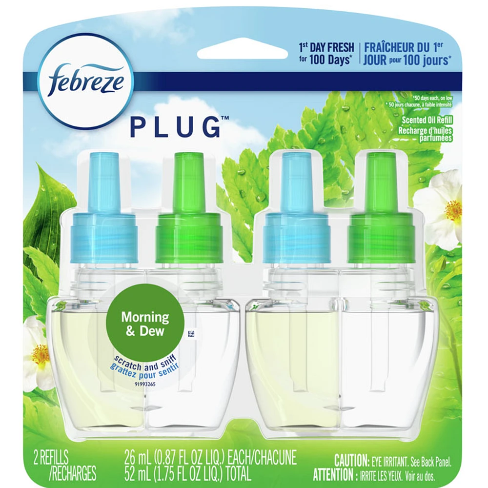 Febreze Plug Air Freshener Oil Refills - Morning Dew - 2 Refills