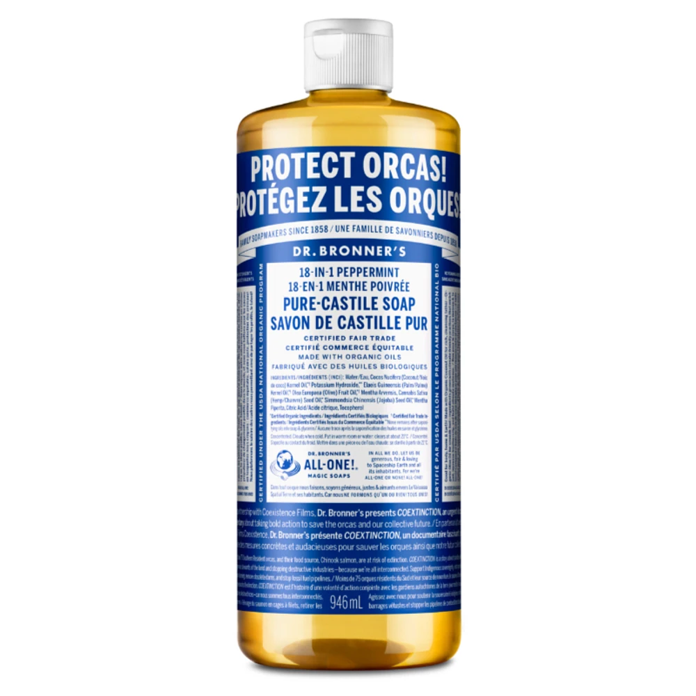 Dr. Bronner's 18-IN-1 Pure-Castile Liquid Soap - Peppermint