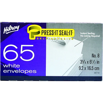 Hilroy Press-It Seal-It No.8 Boxed Envelopes - 65 Pack