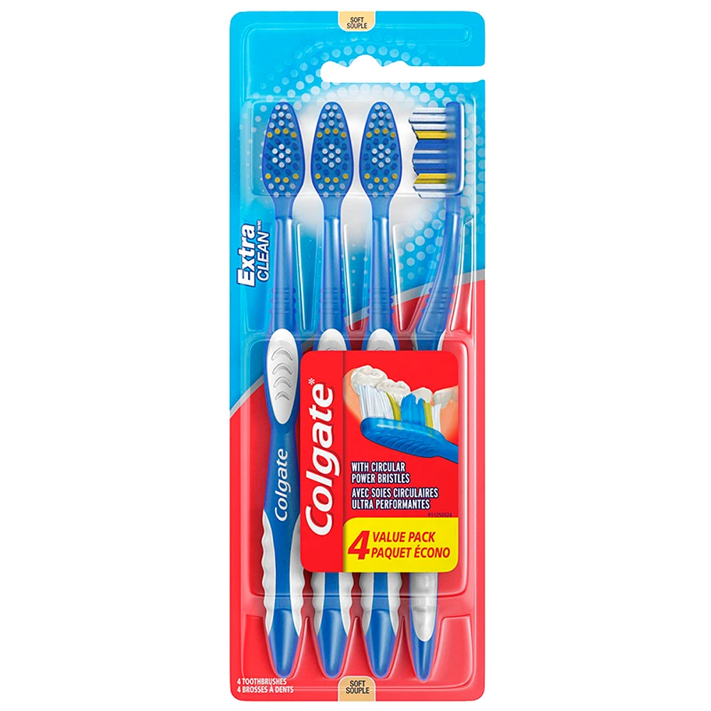 Colgate Extra Clean Soft Toothbrush - 4 pack
