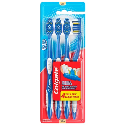 Colgate Extra Clean Soft Toothbrush - 4 pack