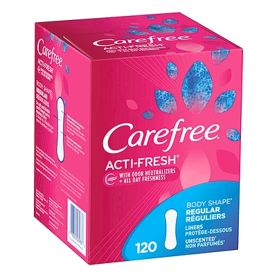 Carefree Body Shape Acti-Fresh Regular Pantiliner - Unscented - 120s