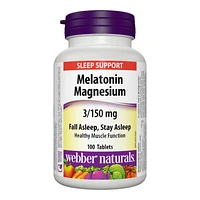 Webber Naturals Melatonin Magnesium Tablets - 3/150mg - 100's