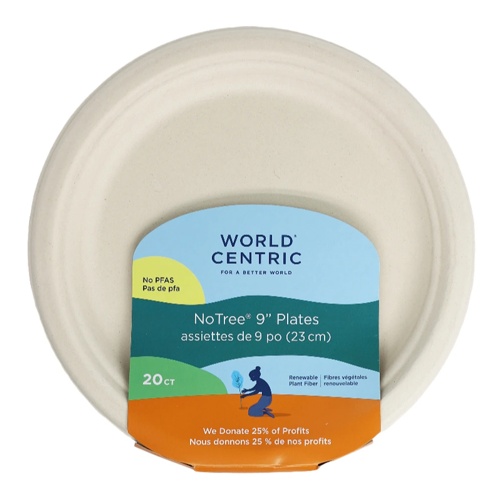 World Centric Fibre Plate - 9inch - 20 pack