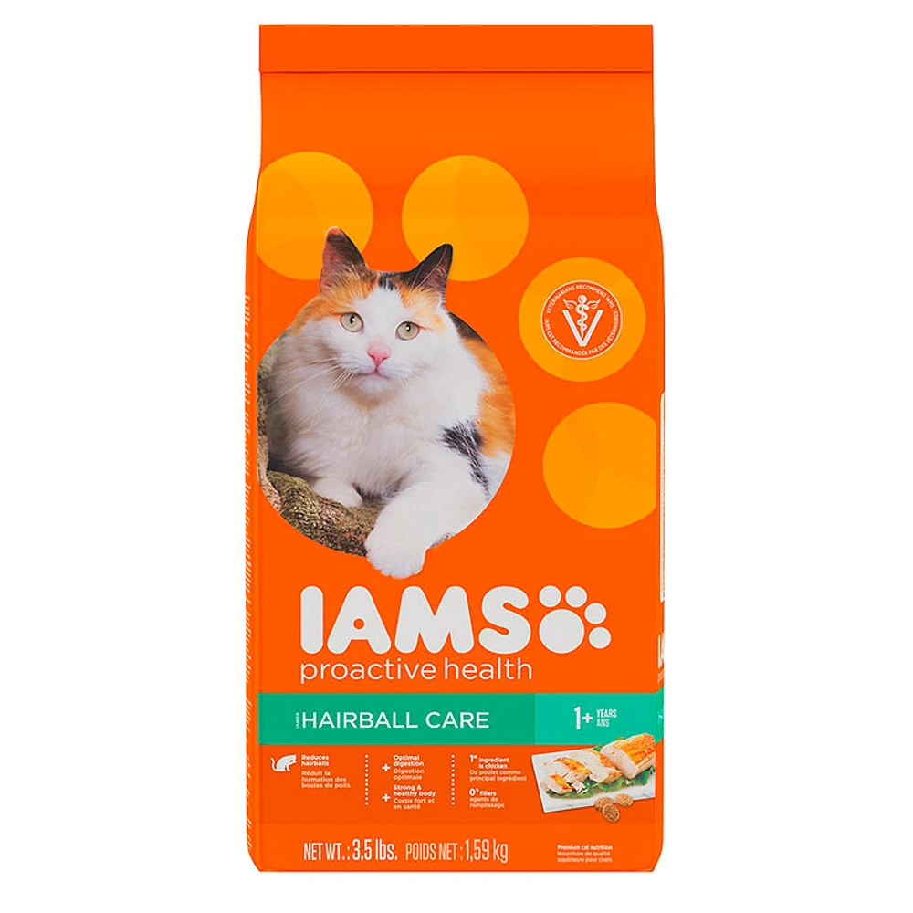 Iams Adult ProActive Cat Food - Hairball Care - 3.5lbs