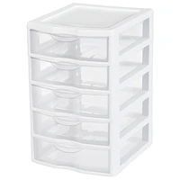 Sterilite Small 5 Drawer Unit - White