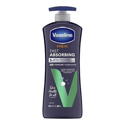 Vaseline Men Fast Absorbing Lotion - 600ml