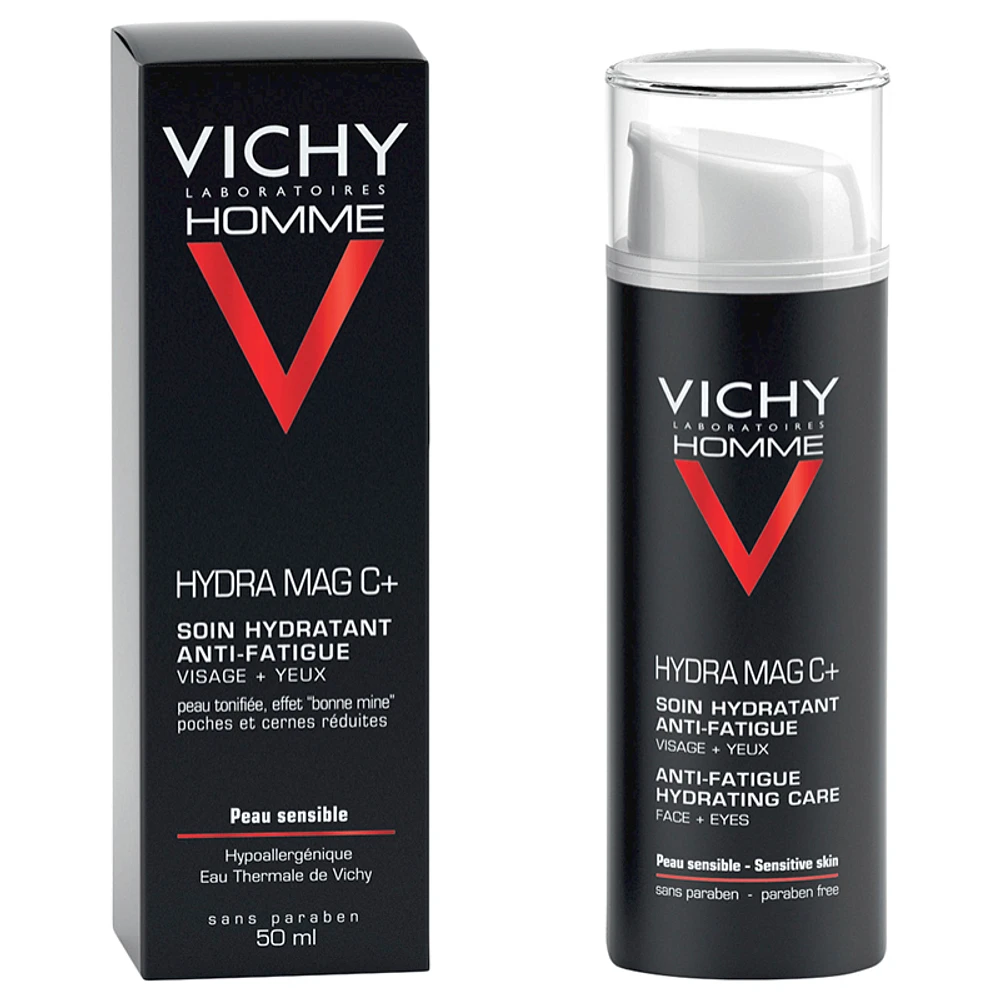 Vichy Homme Hydra Mag C+ Anti-Fatigue 2-in-1 Moisturizer for Face & Eyes - 50ml