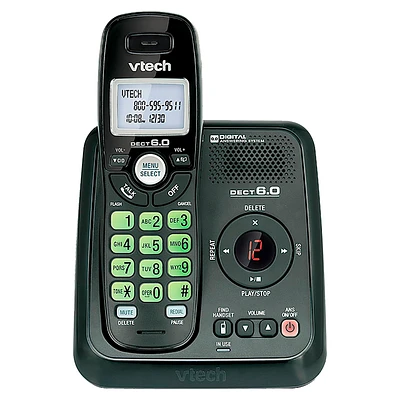 VTech Cordless Phone with Answering Machine - Black - CS612411BK