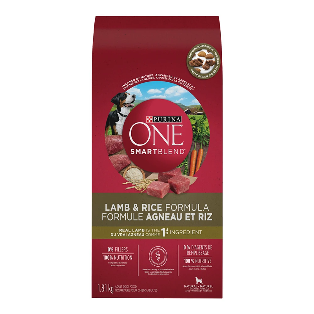 Purina One Smartblend Dog Food - Lamb and Rice Formula - 1.81kg