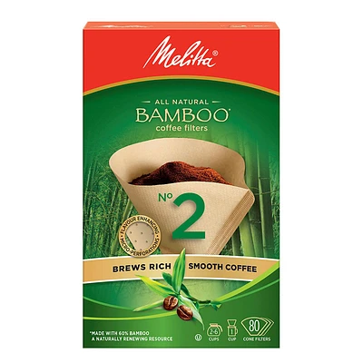 Melitta Bamboo Coffee Filters #2 -80 pack