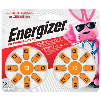 Energizer EZ Turn & Lock Size Hearing Aid Batteries - Pack