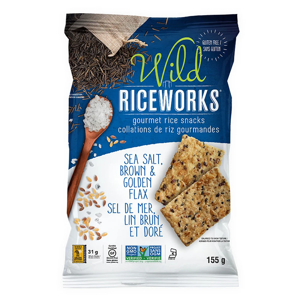 Wild Rice Works Chips - Seas Salt & Flax - 155g