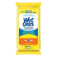 Wet Ones Anti-Bacterial Hand and Face Wipes - Citrus - 20s