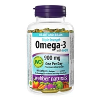 Webber Naturals Triple Strength Omega-3 with CoQ10 Softgels - 900mg - 80's