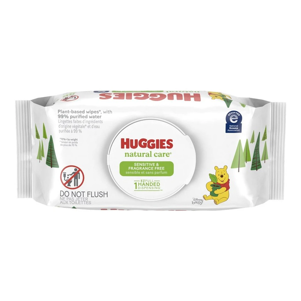 Huggies Natural Care Baby Cleaning Wipes - Fragrance Free - 56 Wipes