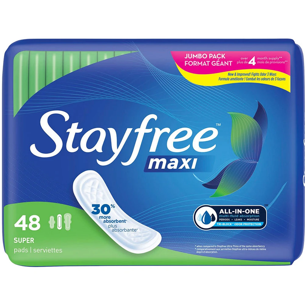 Stayfree Maxi Super Pads - 48s