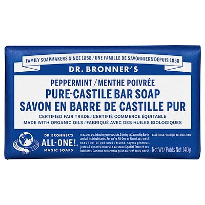 Dr. Bronner's Pure-Castile Bar Soap - Peppermint - 140g