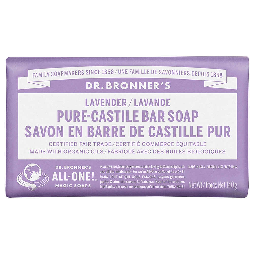 Dr. Bronner's Pure-Castile Bar Soap - Lavender - 140g