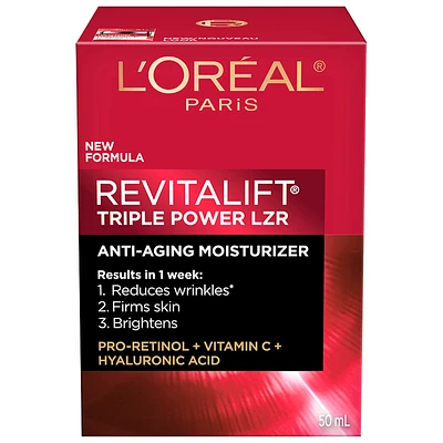 L'Oreal Revitalift Triple Power LZR Anti-Aging Moisturizer with Retinol and Hyaluronic Acid - 50ml