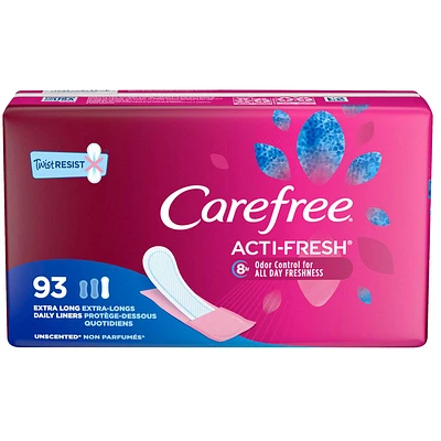 Carefree Acti-Fresh Body Shape Pantyliners - Extra Long - 93s