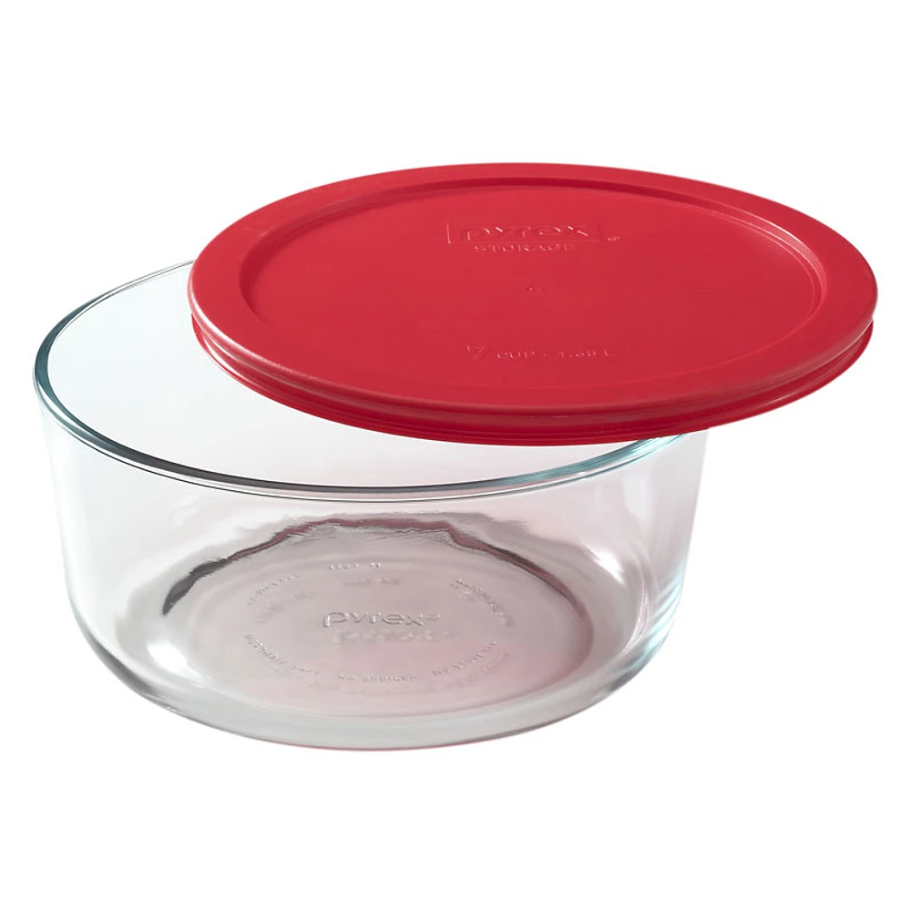 Pyrex Storage with Red Lid - Round - 7 cup