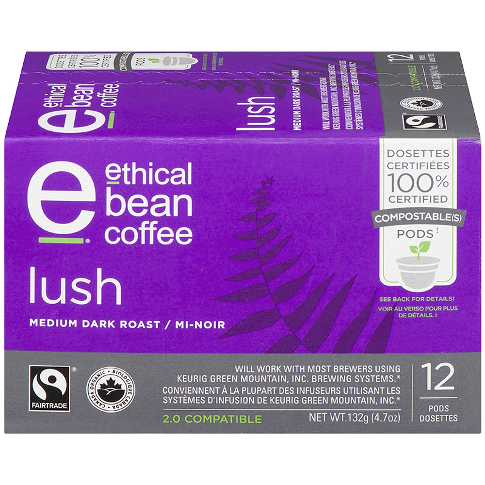 Ethical Bean Coffee - Lush Medium Dark Roast - 12s