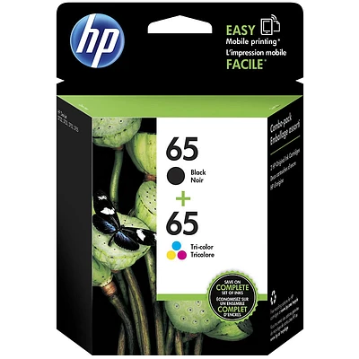 HP 65 2-Pack Ink Cartridge - Black/Tri Colour - T0A36AN#140