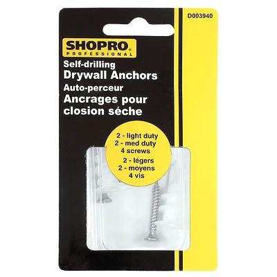 Shopro Self Drilling Drywall Anchors - 4s