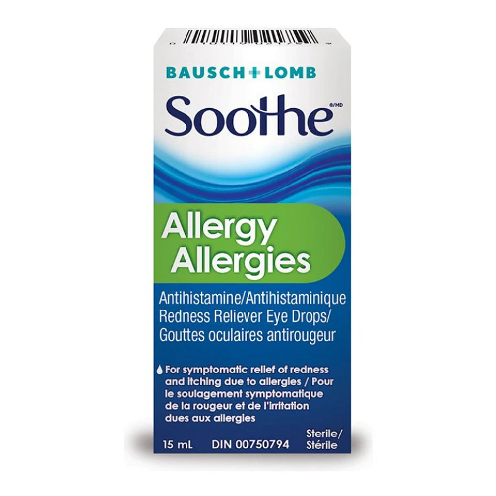 Bausch + Lomb Soothe Allergy Antihistamine Eye Drops - 15ml